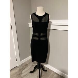 Venus Black Sheer Panel Bodycon Dress – Size 10